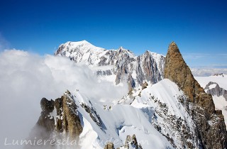 Dans la traversee des aretes de Rochefort, Massif du Mont-Blanc, Haute-savoie, France