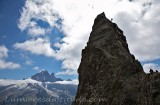 L'index face a l'aiguille verte, Massif du Mont-Blanc, Haute-savoie, France