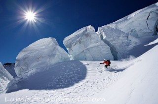 Descente de la vallee blanche, Massif du Mont-Blanc, Haute-savoie, France