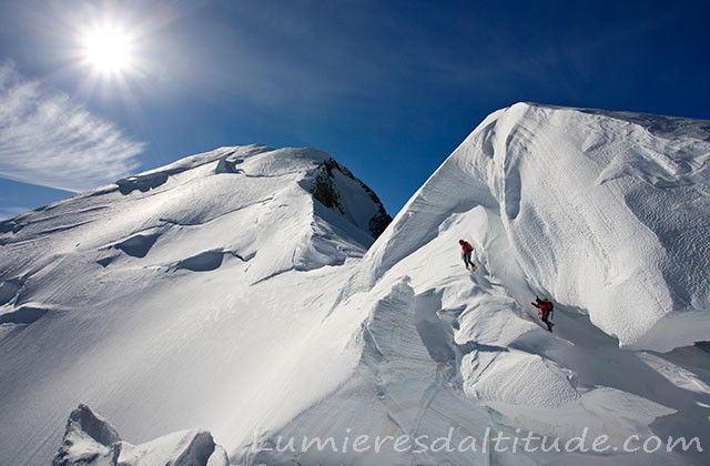 Ascension du Mont-Blanc, Massif du Mont-Blanc, Haute-savoie, France