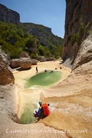 Descente du Mascun, canyoning, sierra de Guara, Espagne