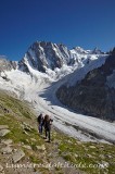 Randonnee, balcons de la mer de glace, Massif du Mont-Blanc, Haute-savoie, France