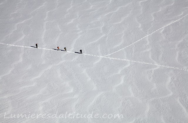 Traversee du glacier du Geant, Massif du Mont-Blanc, Haute-savoie, France