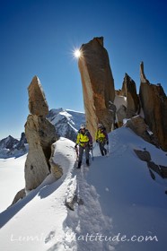 Sur l'arete des Cosmiques, Massif du Mont-Blanc, Haute-savoie, France