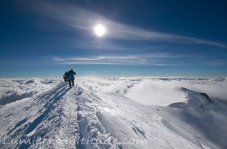 Au sommet du Mont-Blanc, Massif du Mont-Blanc, Haute-savoie, France