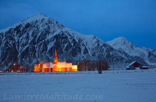 Eglise de Flakstad, Lofoten, Norvege