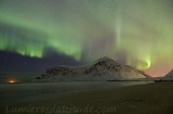 Aurore boreale, Flakstad, Lofoten, Norvege