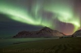 Aurore boreale, Flakstad, Lofoten, Norvege