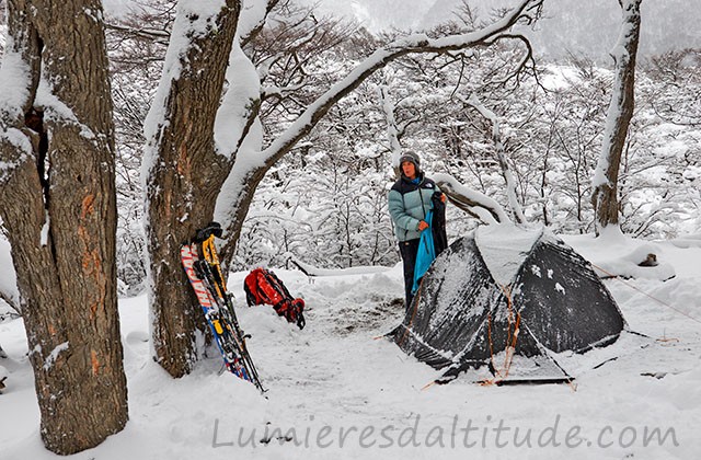 Camps de base du Cerro Torre en aout, -12 degrés...