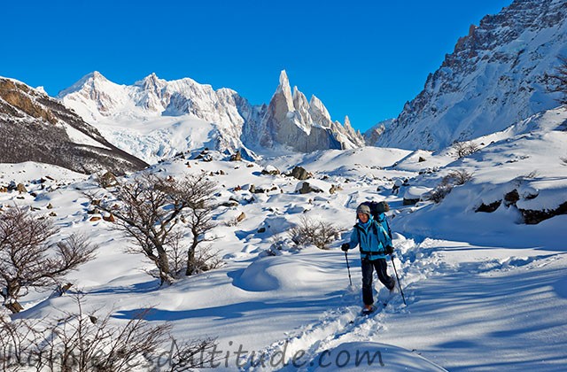 Du Cerro Torre vers le Fitz roy en hiver