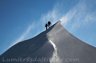 Sur l'arete Est du Mont Maudit, Chamonix, France