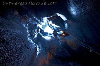 Dans le Moulin de la Mer de Glace, Chamonix, France