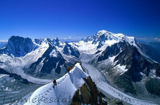 Sur l'airete du Moine a l'Aiguille Verte, Chamonix, France