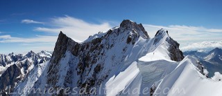 Sur les aretes de Rochefort, panoramique, Chamonix, France