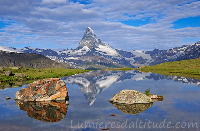 Le Cervin depuisle lac Stellisee, Zermatt, Suisse