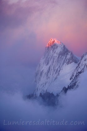 Les Grandes Jorasses au couchant, stage Haute altitude