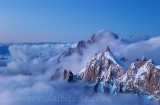 L'heure bleu sur l'aiguille du Plan et la Verte