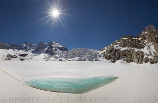 Lac glaciaire sur la Mer de Glace, Chamonix