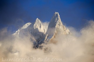 Aiguillr Verte et des Dru au couchant, Chamonix, france