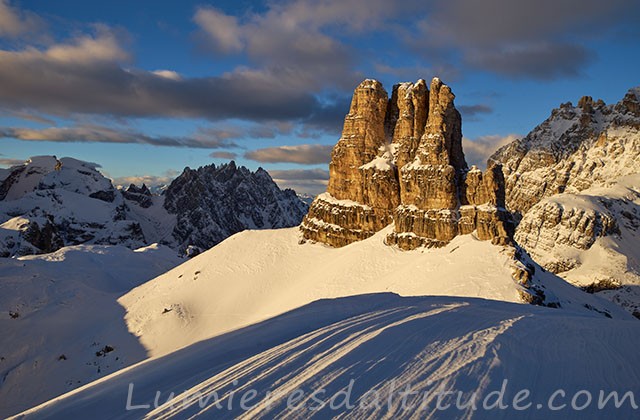 La Torre di Toblin au couchant, Dolomites