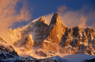 Aiguilles du Dru et de la Verte au couchant, Chamonix, France