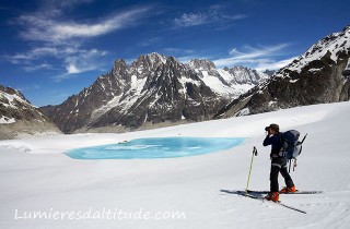 Lac glaciaire sur la Mer de Glace, chamonix