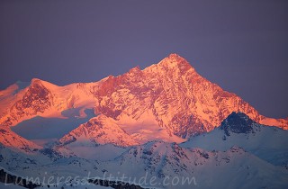 Le weisshorn au couchant, Valais, Suisse