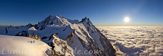 Cordee sur l'arete Midi-Plan au couchant, Chamonix