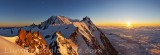 Lumieres du couchant sur le Mont-Blanc et l'aiguille du Midi