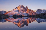 L'aiguille Verte depuis le lac Blanc au couchant