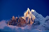 Les aiguilles des Grands Charmoz et du Grepon au couchant, Chamonix