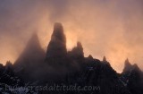 Les aiguilles Ravanel et Mummery à l'aube