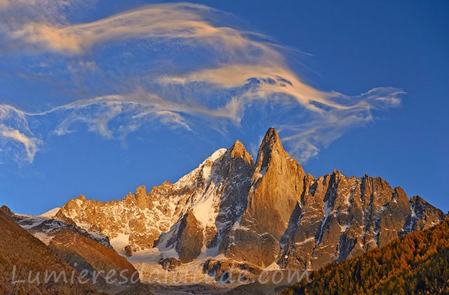 L'aiguille Verte et le Dru au couchant