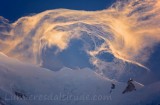 Nuage orographique sur l'arete des Bosses au Mont-Blanc, Chamonix