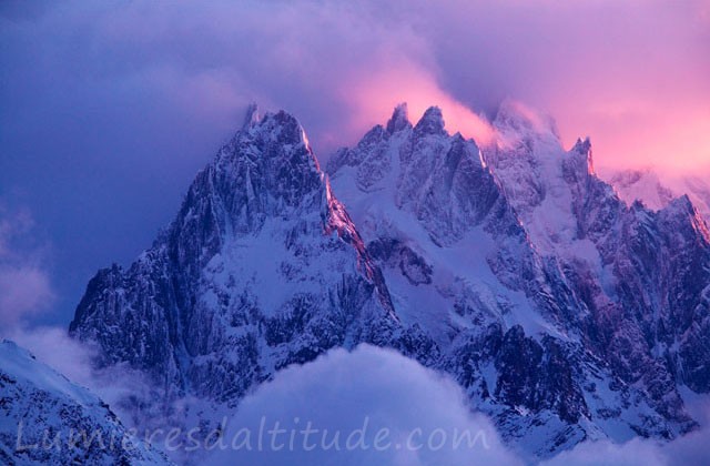 Couchant sur les aiguilles de Chamonix