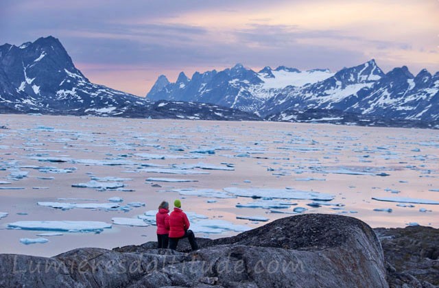 Groenland, face au fjord Angmassalik  au couchant