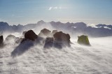 Bivouac venté sur l'Allalingletcher, Valais, Suisse