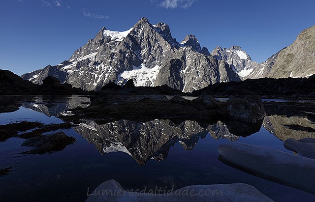 Reflexion of Pelvoux on lake Tuckett