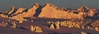 Sunset on Aiguille Verte from the Aravis