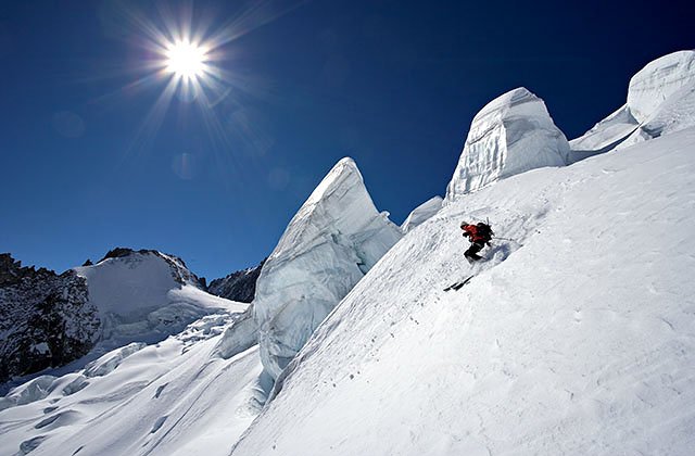 Dans les seracs de l'Envers du Plan