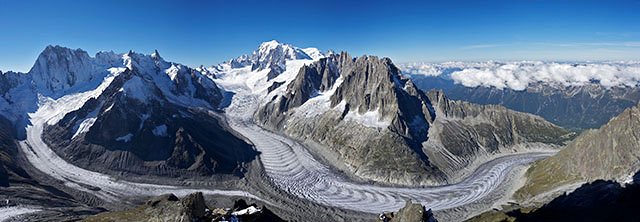 Le Mont-blanc et la Mer de Glace