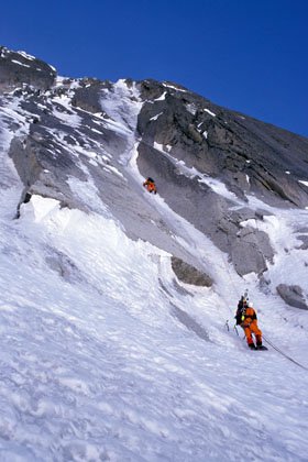 Voie Ginat, face nord des Droites