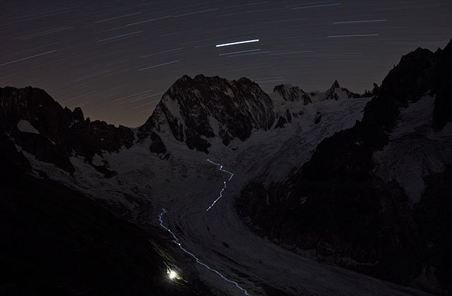 Vers la Walker aux Grandes Jorasses